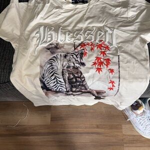 Blessed Kids Tiger Graphic T-Shirt - Cream